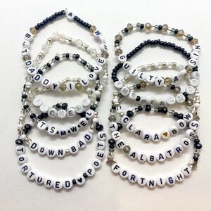 TAYLOR SWIFT TTPD FRIENDSHIP BRACELETS- Pack of 10 bracelets 🖤✨